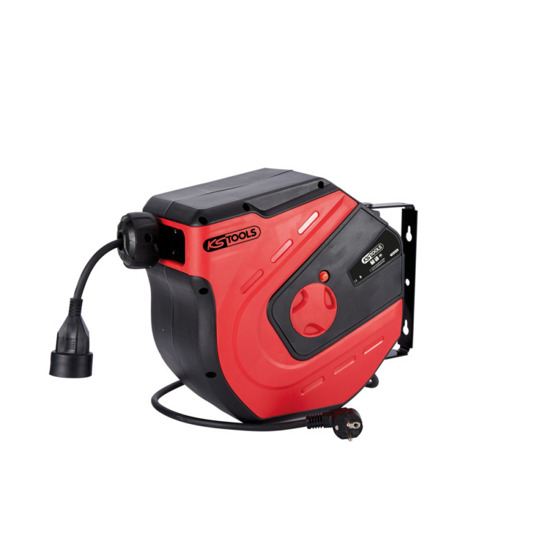 Enrouleur Électrique Mural, 3X2,5Mm² - 15M- Rouge