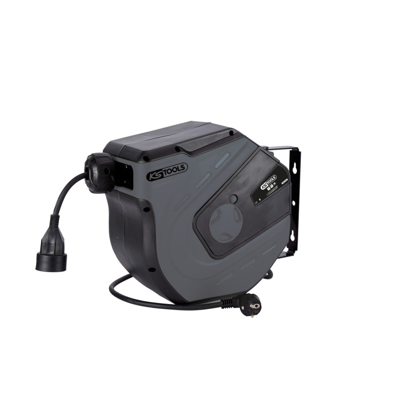 Enrouleur Électrique Mural, 3X2,5Mm² - 15M - Gris