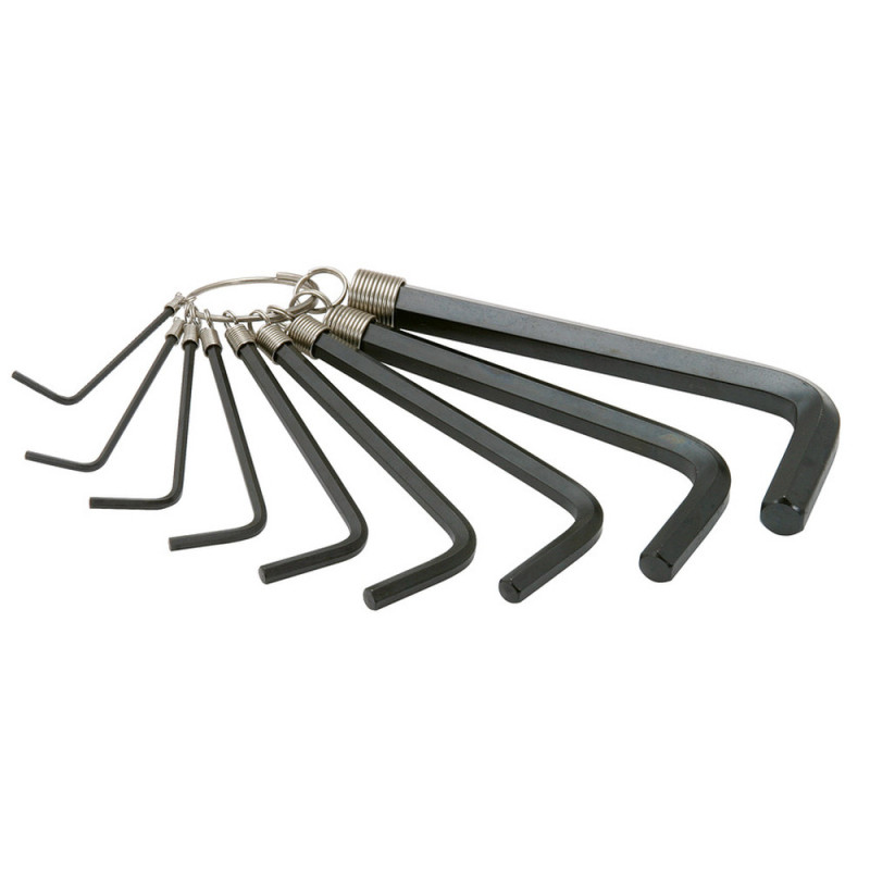 Jeu De Clés Mâles 6 Pans Sur Anneau, 9 Pièces