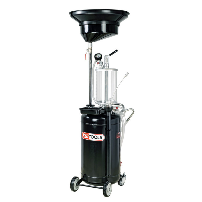 Récupérateur D'Huile Par Gravité Et Aspiration 90L Avec Bol De Contrôle