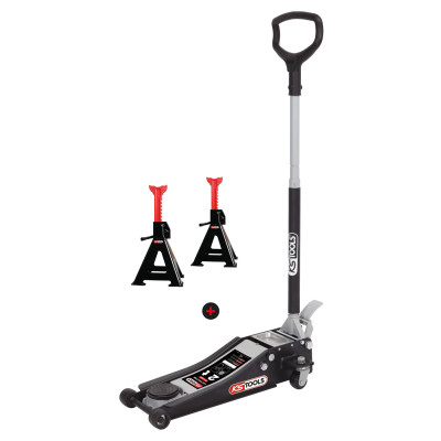 Lot D'Un Cric Extra-Bas Acier Ultimate 2T + Chandelles 2T