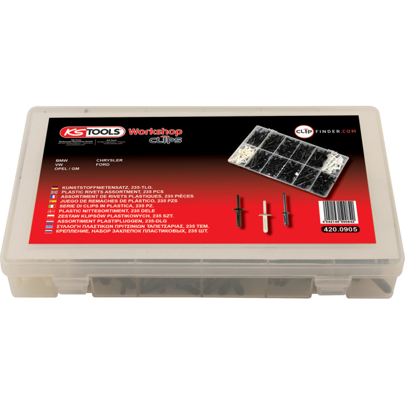 Assortiment De Rivets Plastiques, 235 Pcs