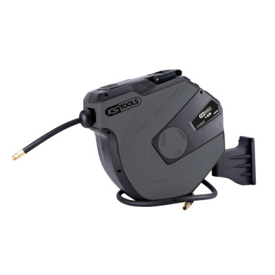 Enrouleur Air Et Eau 3/8'' Avec Tuyau Ø10Mm, Raccord 1/4'' - 15M Gris