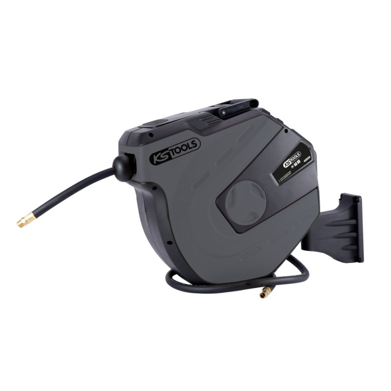 Enrouleur Air Et Eau 3/8'' Avec Tuyau Ø10Mm, Raccord 1/4'' - 15M Gris