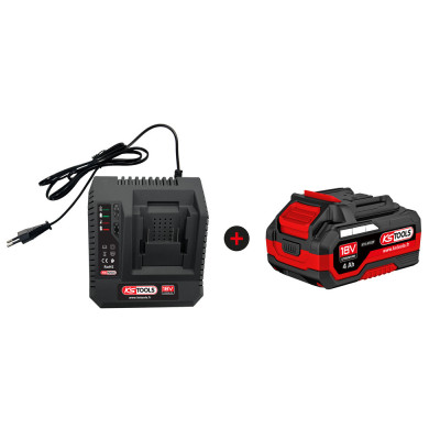 Lot D'Un Chargeur Rapide Et D'Une Batterie 18V 4Ah