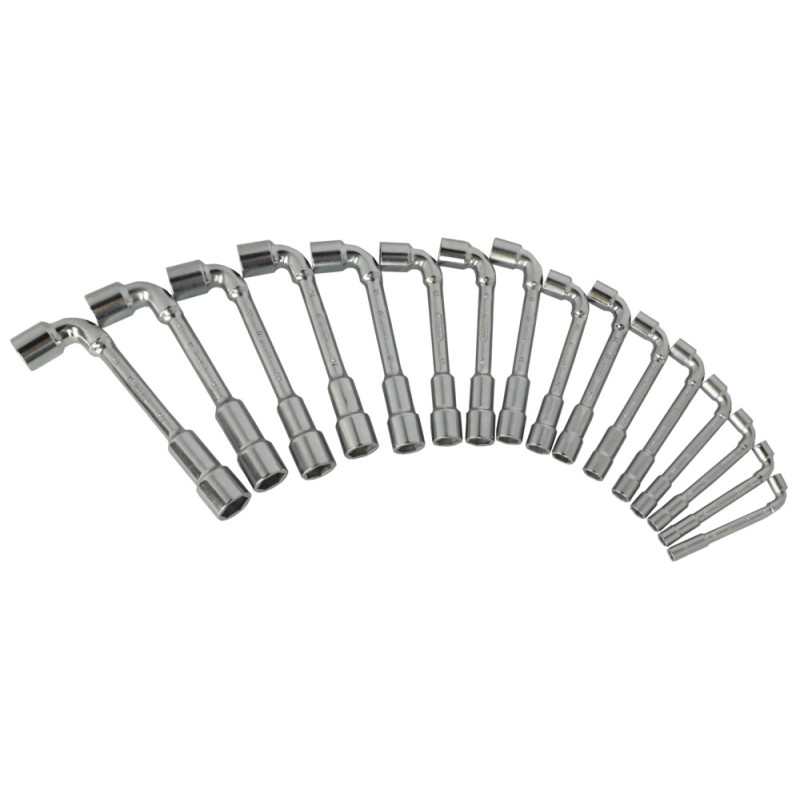 Jeu De 16 Clés À Pipe Débouchées Métriques - 6 Pans - En Boîte