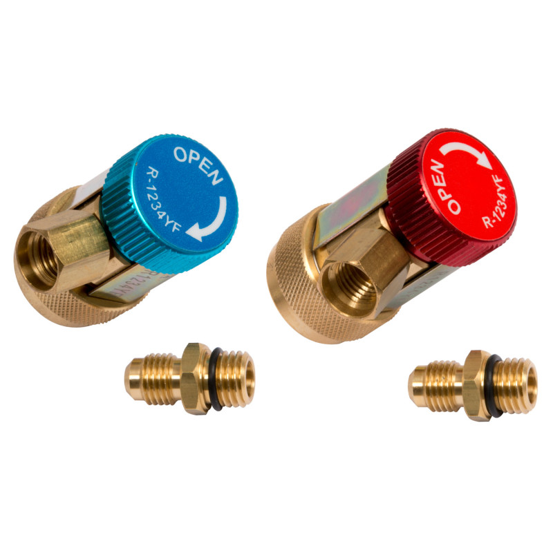 Jeu De Deux Raccords Haute Et Basse Pressions 12 mm Avec Adaptateur 1/4 - Gaz R1