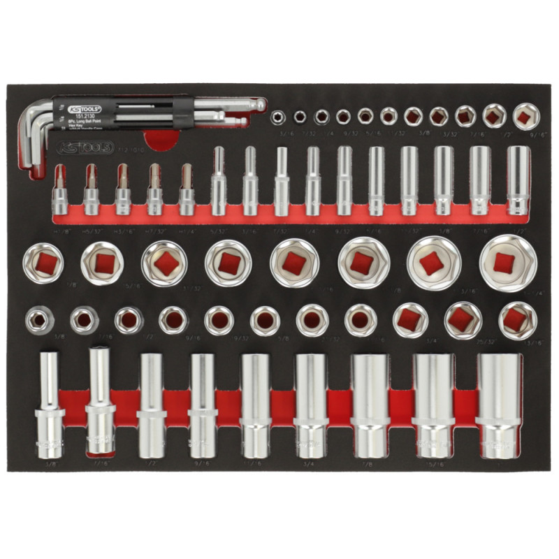 Module De Douilles En Pouces 1/4'' - 1/2'', 62 Pièces