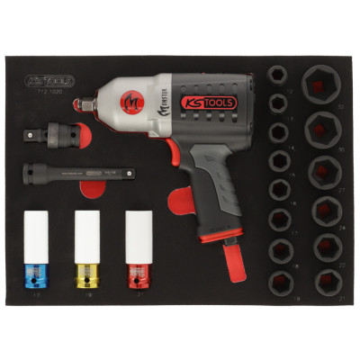 Module De Douilles Et Clé À Chocs Pneumatique 1/2'', 20 Pièces