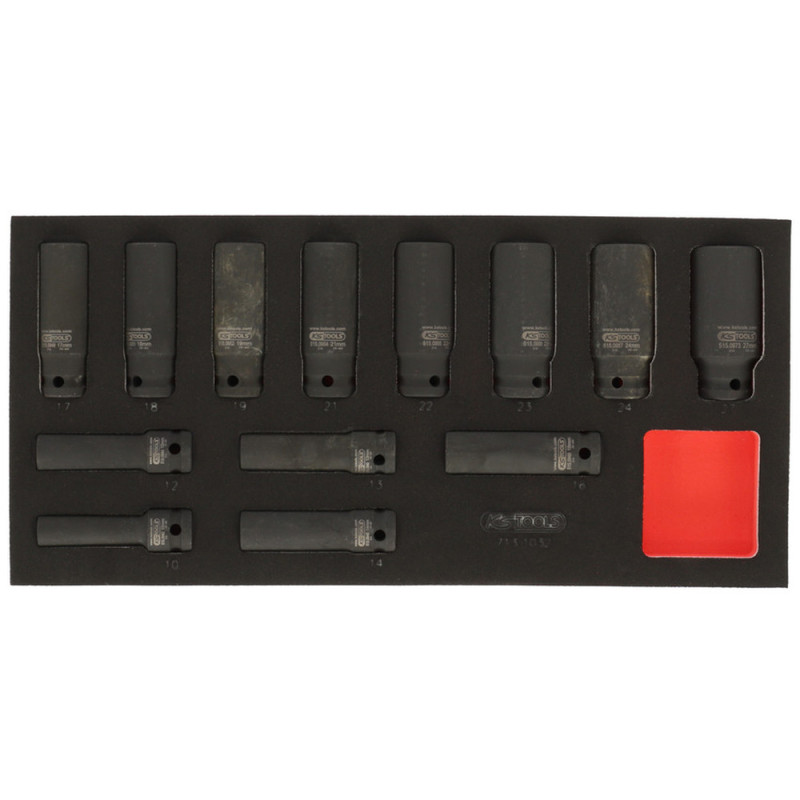 Module De Douilles Longues À Chocs 1/2'' 12 Pans, 13 Pièces