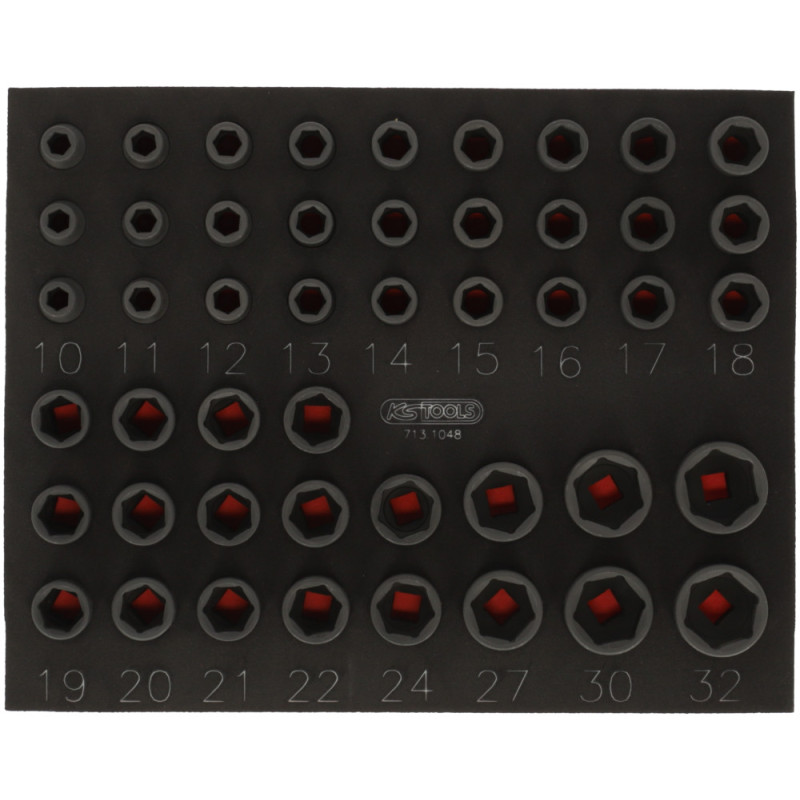 Module De Douilles À Chocs 1/2'' 10 À 32 mm, 48 Pièces
