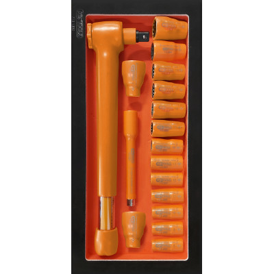 Module De Douilles Et Clé Dynamométrique 3/8" 10- 50 Nm Isolées 1000V, 17 Pièce