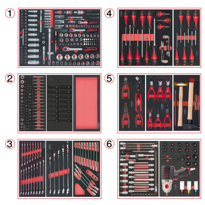Composition D'Outils 6 Tiroirs Pour Servante, 428 Pièces