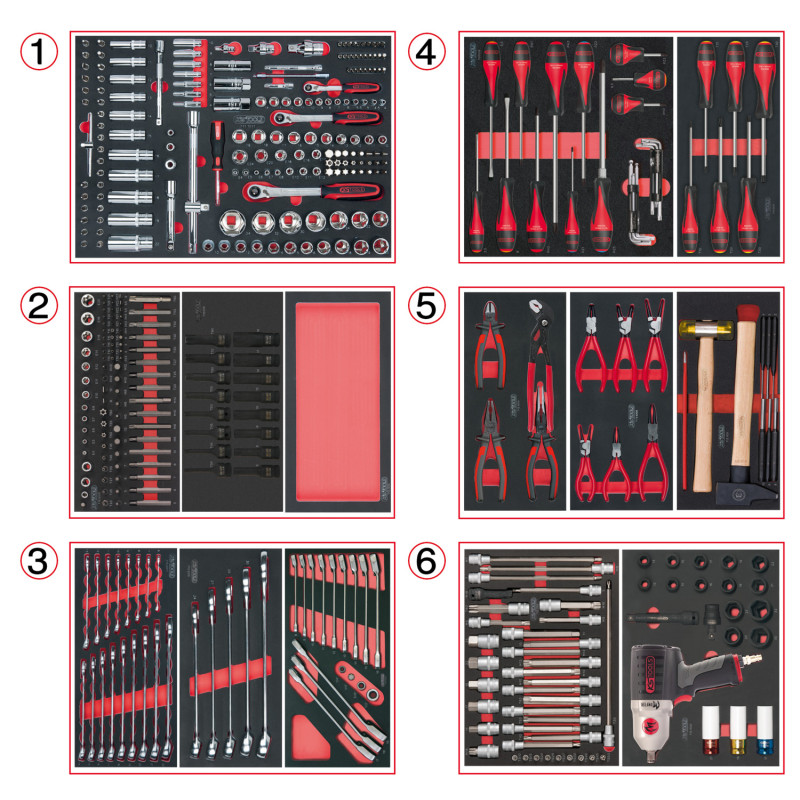 Composition D'Outils 6 Tiroirs Pour Servante, 428 Pièces