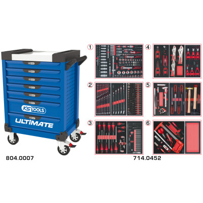 Servante Ultimate Bleue 7 Tiroirs Équipée De 455 Outils