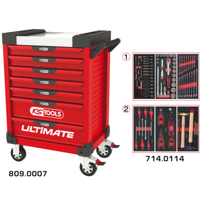 Servante Ultimate Rouge 7 Tiroirs Équipée De 114 Outils