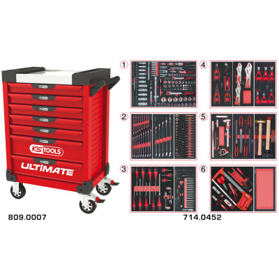 Servante Ultimate Rouge 7 Tiroirs Équipée De 455 Outils