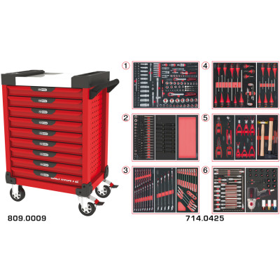 Servante Ultimate Rouge 9 Tiroirs Équipée De 429 Outils