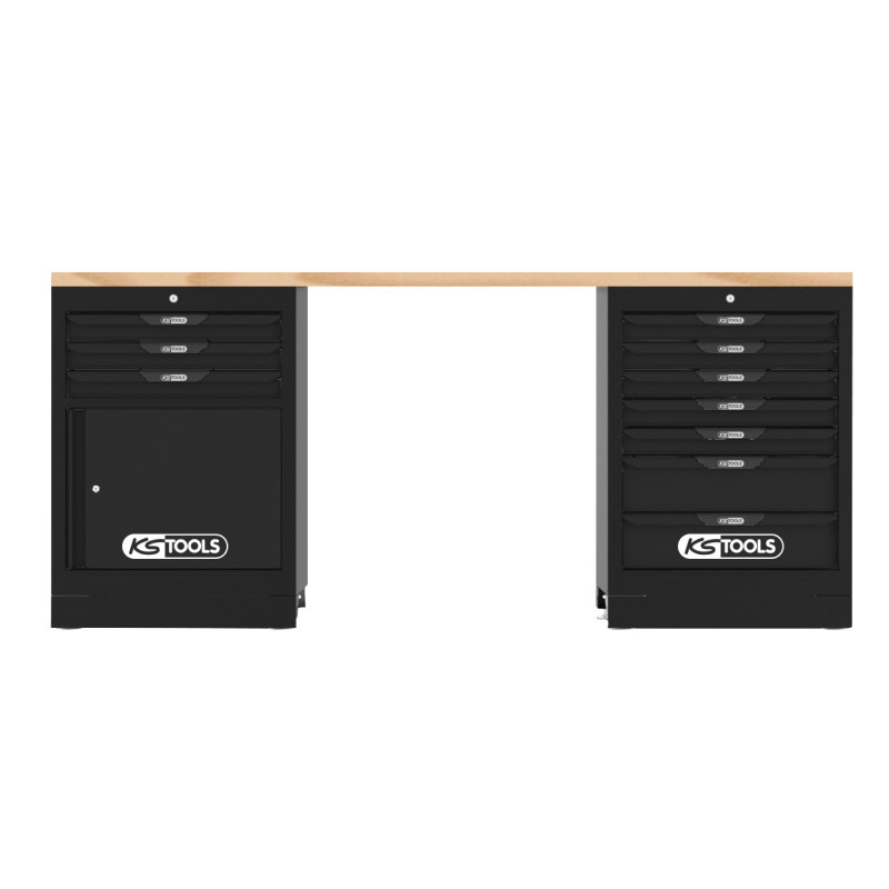 Etabli Srm 10 Tiroirs + 1 Porte, L.2215 X P.500 X H.994 mm