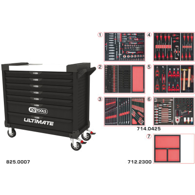 Servante Ultimate Xl 7 Tiroirs Équipée De 428 Outils