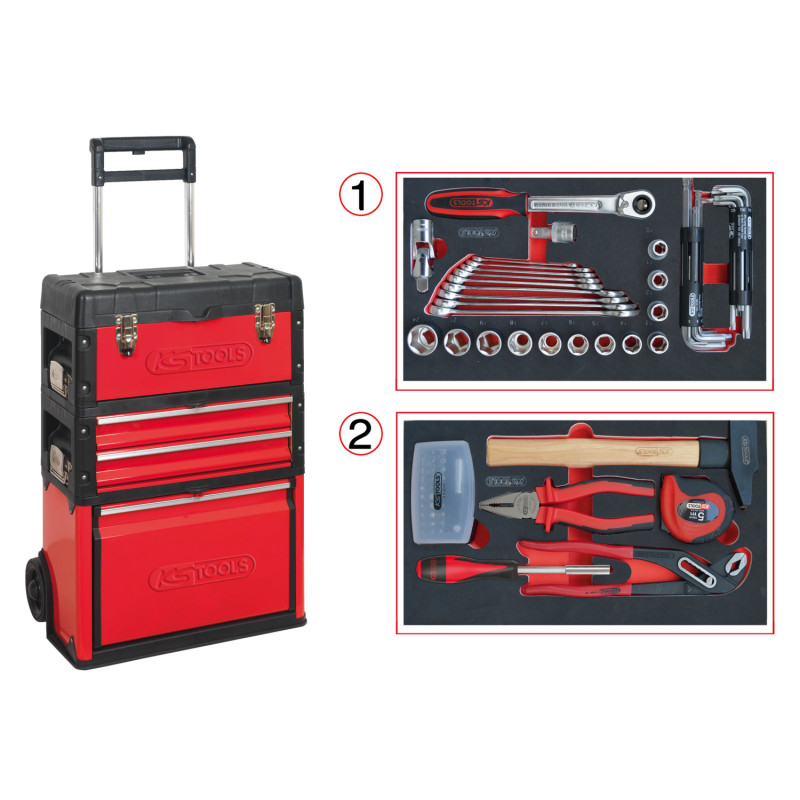 Servante Mobile Équipée De 77 Outils