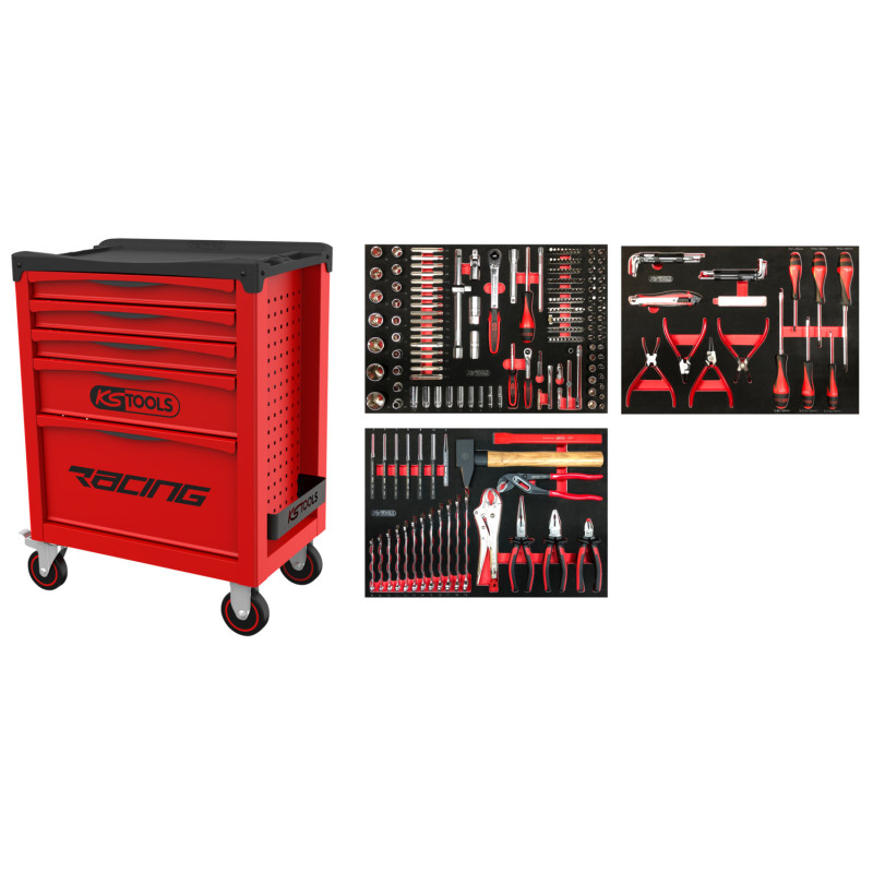 Servante Racing 5 Tiroirs + Composition 264 Pièces