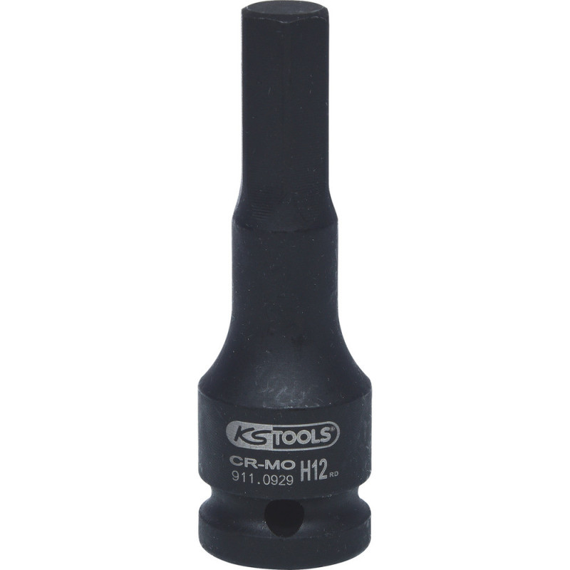 Douille Tournevis À Chocs 6 Pans 1/2'', L.75 mm - 12 mm - Sur Carte