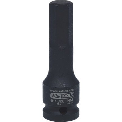 Douille Tournevis À Chocs 6 Pans 1/2'', L.75 mm - 14 mm - Sur Carte