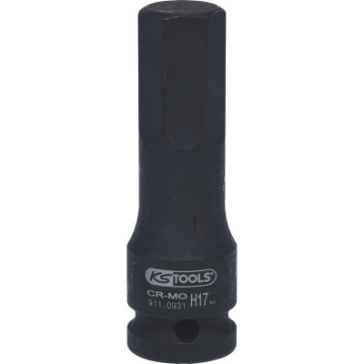 Douille Tournevis À Chocs 6 Pans 1/2'', L.75 mm - 17 mm - Sur Carte