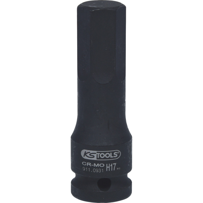 Douille Tournevis À Chocs 6 Pans 1/2'', L.75 mm - 17 mm - Sur Carte