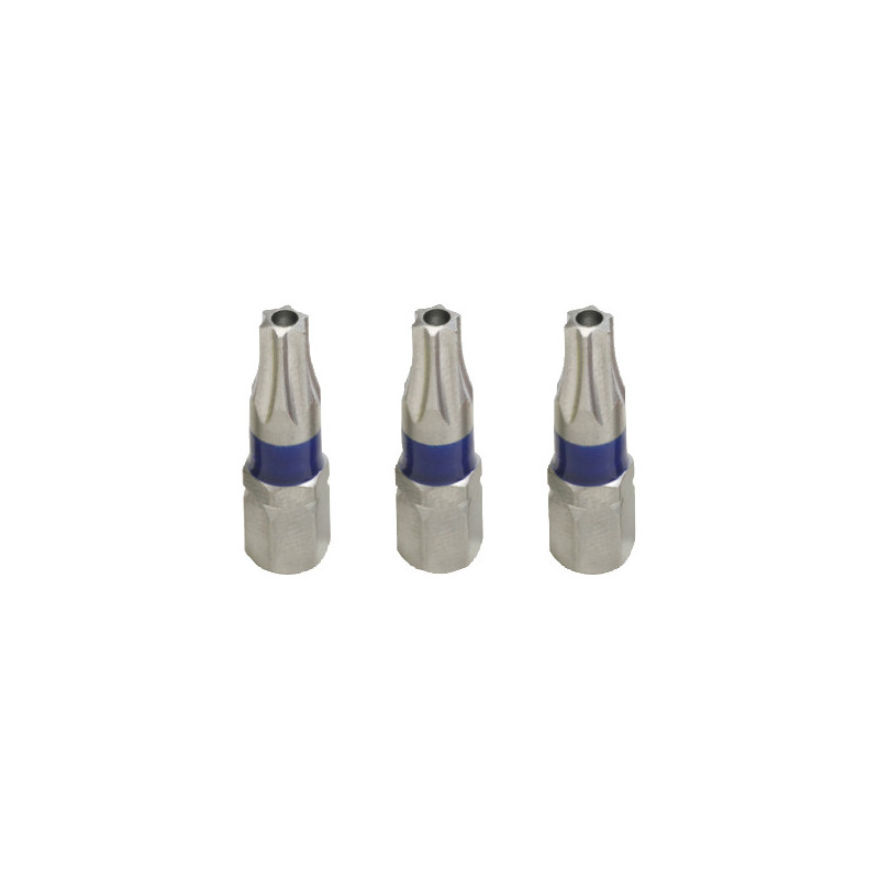 Lot De 3 Embouts Torx Percés Tb8 À Code Couleur, L. 25 mm