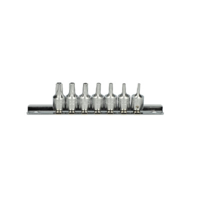 Jeu De 7 Douilles Tournevis Ultimate 5 Pans Percé 1/4'' Sur Rail, Ts10-Ts40