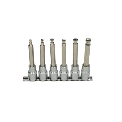 Rail De 6 Douilles Tournevis À Tête Sphérique, 1/2'' - L.110 mm - 5 À 12 mm
