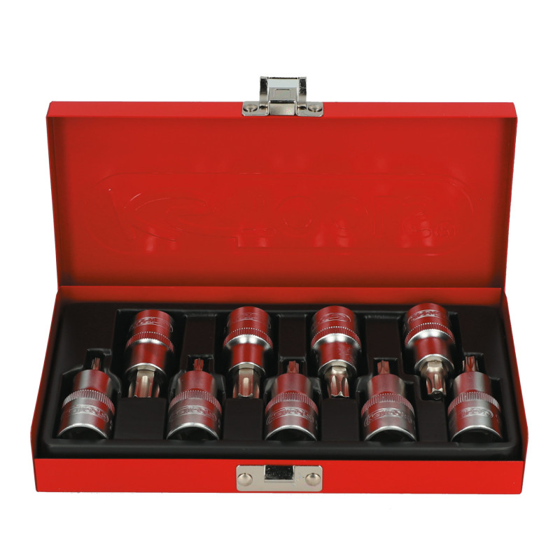 Coffret De 9 Douilles Tournevis Torx® Percé 1/2'', T20 À T60