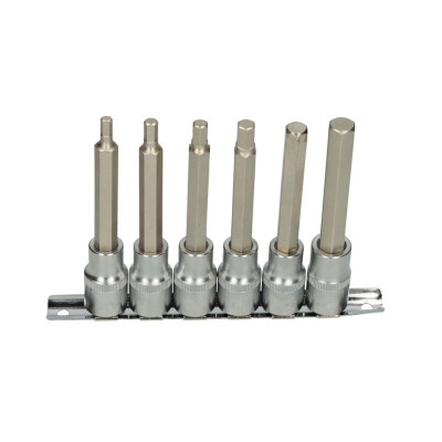 Rail De 6 Douilles Tournevis 6 Pans, L.110 mm - 1/2'' - 5 À 12 mm