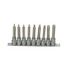 Rail De 9 Douilles Tournevis 1/2'' Torx®, T20 À T60, L.110 mm