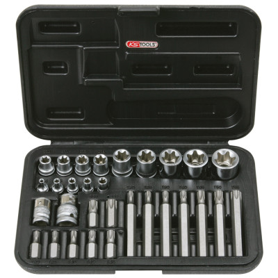 Coffret De Douilles Et Douilles Tournevis Torx® Percé, 1/4'' - 3/8'' - 1/2'', 30