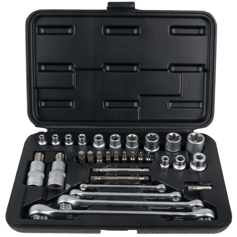 Coffret De Douilles Et Douilles Tournevis Torx®, 1/4'' - 5/16" - 3/8' '- 1/2'',