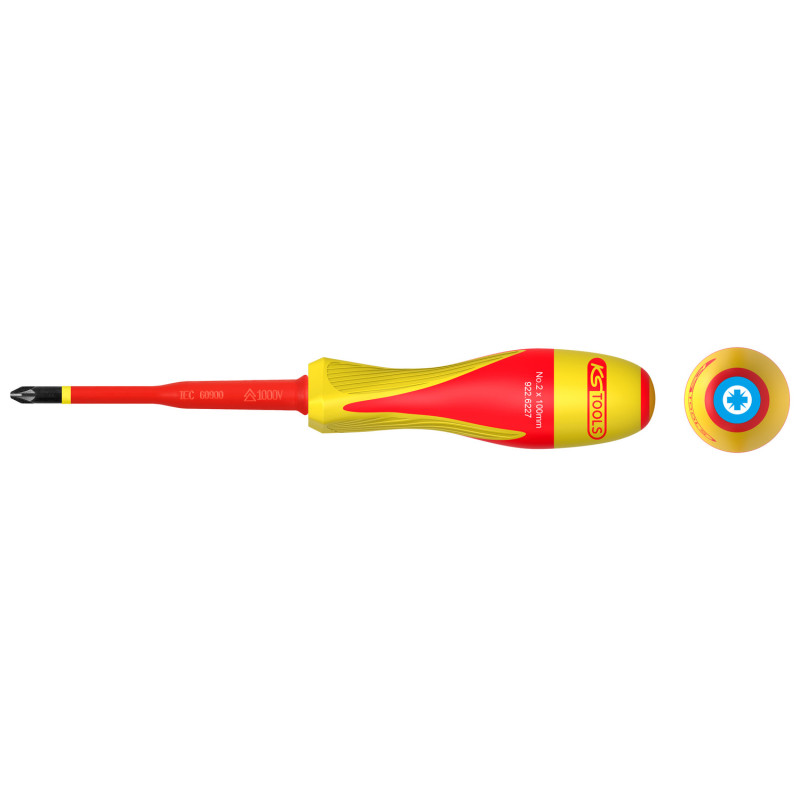 Tournevis Pozidriv® Bi-Matière Isolé 1000V, Pz2 Pour Borniers Électriques