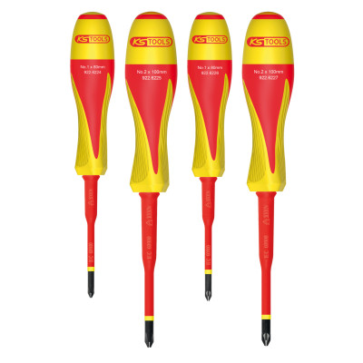 Jeu De Tournevis Bi-Matière Isolés 1000V Pour Borniers Électriques, 4Pcs