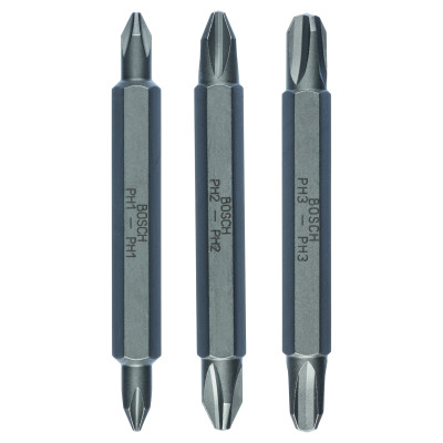 Pack De 3 Embouts De Tournevis Doubles Ph1, Ph2, Ph3, Ph1, Ph2, Ph3 60 mm