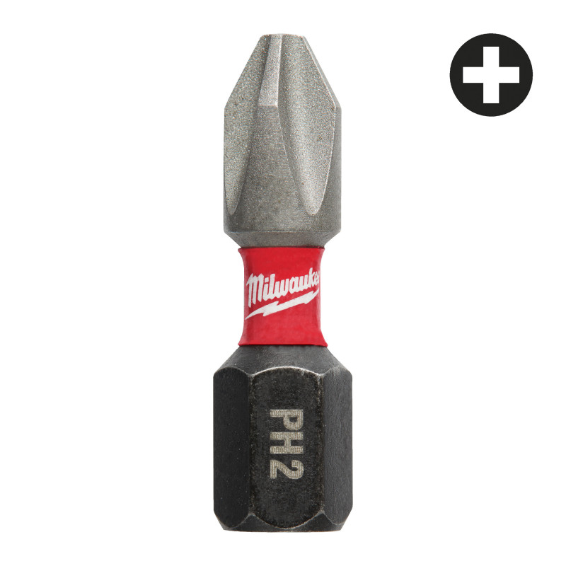 Embout Ph2 Shockwave 25Mm (X2) -Milwaukee Consommable