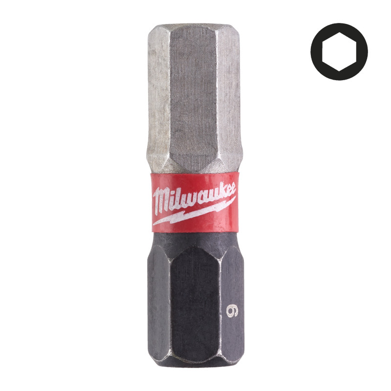 Embout Hex6 Shockwave 25Mm (X2)-Milwaukee Consommable