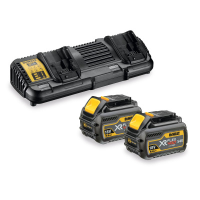 Pack 2 Batteries XR Flexvolt 18V/54V 6Ah/2Ah Li-Ion + Chargeur Double