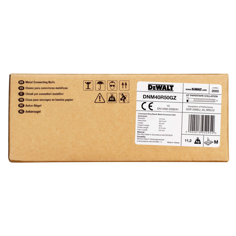 Pointes En Bande Papier 34° Pour Sabot De Charpente Crantées 4.04X50Mm