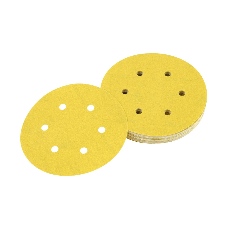 Disque Abrasif Velcro Pour Ponceuses Excentriques Grain 240 - 6 Perforations Ø 1