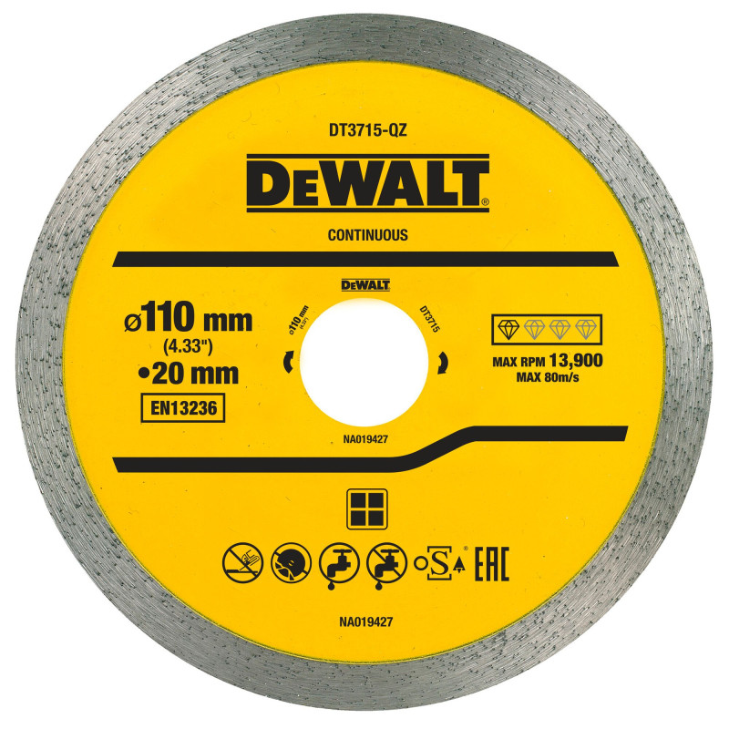 Disque Pour Scie À Carrelage Portative Dwc410 À Sec Ou À L'Eau 110X20Mm