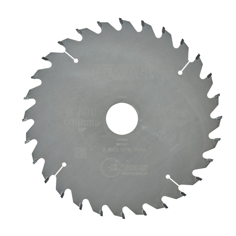 Lame De Scie Circulaire Portative Carbure Extreme Workshop, 190X30Mm, 28 Dents,