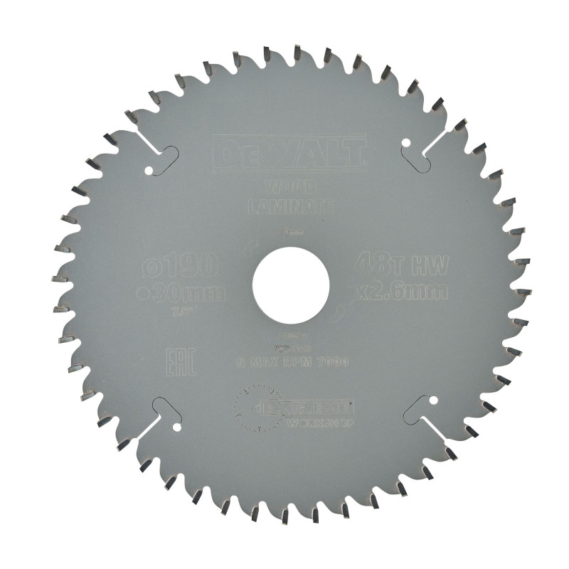 Lame De Scie Circulaire Portative Carbure Extreme Workshop, 190X30Mm, 48 Dents,
