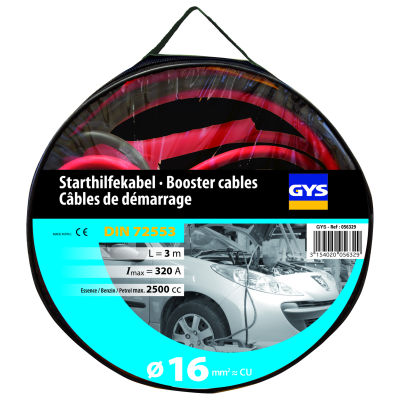 Cables Demarrage 320A (2.5L) - 2X3M - Ø16Mm² - Pinces Isolées